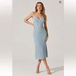 ASTR Floral Lace Knit Midi Dress